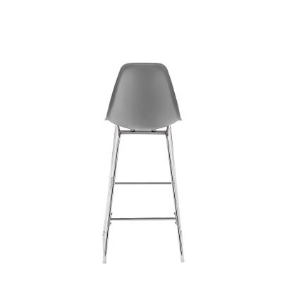 China European Bar Stool Chair Stainless Steel Leg Minimalist Coffee Bar Furniture for sale