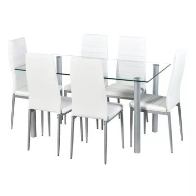 China Mesa de comedor de cristal modificada para requisitos particulares 6 Seater de los muebles 1200*700*750m m del comedor en venta