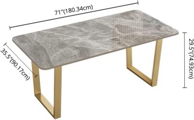 China Grey Retro Nordic Style Dining-Lijst en Stoelen, de Moderne Eettafel van de Metaalbasis Te koop