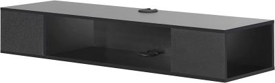 China 3 Storages Modern TV Stand Cabinet ‎Matte Black Wooden TV Console Stand ‎8.2kg for sale