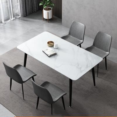 Chine OEM personnalisable de taille en métal de table de salle à manger de marbre rectangulaire d'acier inoxydable à vendre