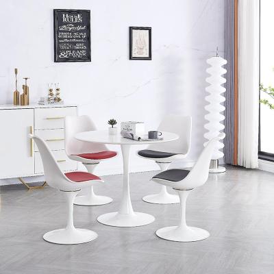 China Fashionable Wooden Round Dining Table 90 * 90cm With Metal Base Non Rusting for sale