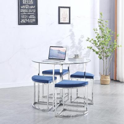 China 100*100*76cm Restaurant Table  Chair Sets Fashionable Glass Tables And Chairs for sale