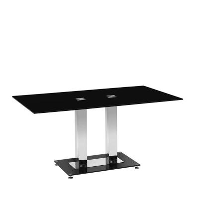 China Sala de estar de gama alta de la moda de la mesa de centro del servicio rectangular negro moderno del metal en venta