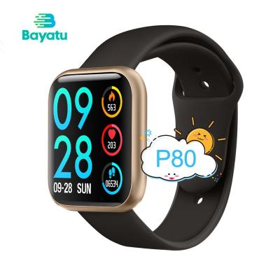 China 2021 Hot Sale 3G 1.3 Inch Touch Screen Blood Pressure Heart Rate Monitoring IP68 Waterproof Smart Watch P80 for sale