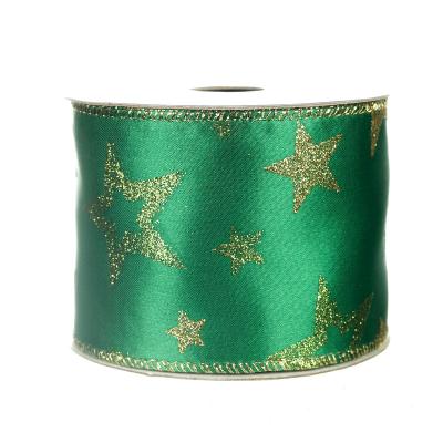 China Christmas Viable Hot Selling Pattern Printing Polyester Ribbon Muffin Gift Box Wrapping Ribbon Christmas Gift Wrapping Ribbon for sale