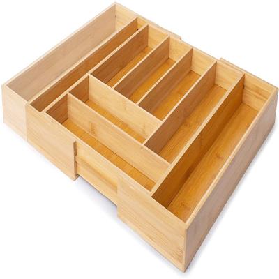 China Wholesale Viable Retractable Divider Storage Kitchen Cutlery Silverware Rack Adjustable Drawer Organizer for sale