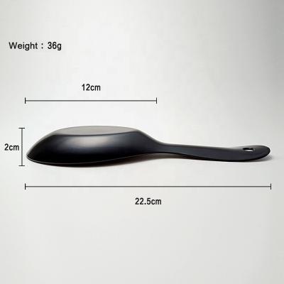 China Large Round Black Plastic Spoons Disposable Kitchen Accessories Kitchenware Soup Pocket Portion Soup Spoon Disposable for sale