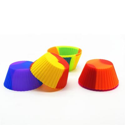 China Cake maker high quality reusable non-stick silicone pudding cupcake bakeware colorful safety muffin cups for sale