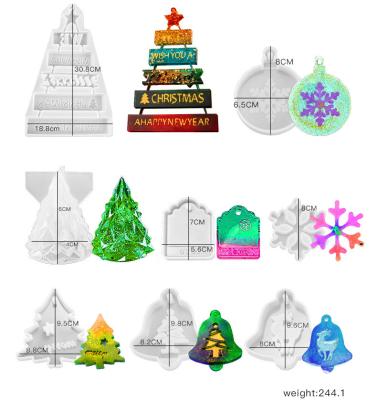 China Sustainable Reusable Silicone Cookie Chocolate Mold Household Christmas Tree Festival Candle Molds With Words for sale