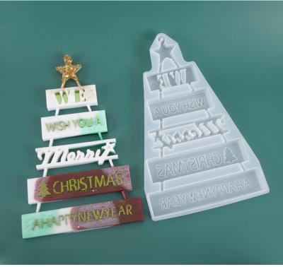 China Viable Handmade Christmas Tree Font Holiday Decorations Silicone Reusable Christmas Candle Mold for sale