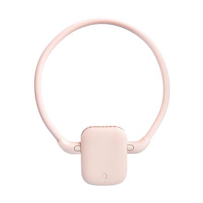 China Mini Neck Hung Fan USB Hanging Power Detachable Portable Leafless Neck Fans As Power Bank Function for sale