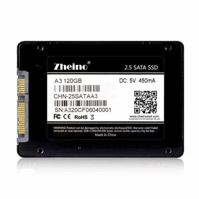 중국 Zheino 120gb A3 2.5 인치 SATA SSD SM2258XT 관제사 3D 낸드 섬광 유형 판매용