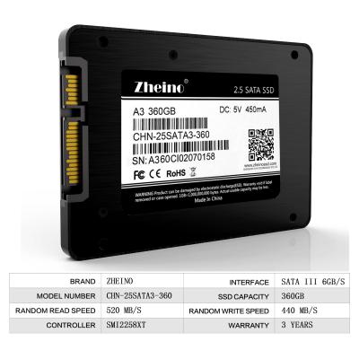 China 360gb A3 2,5 Duim SATA SSD Sata III 3D Nand SSD-Aandrijvings Intern Solid-state drive Te koop