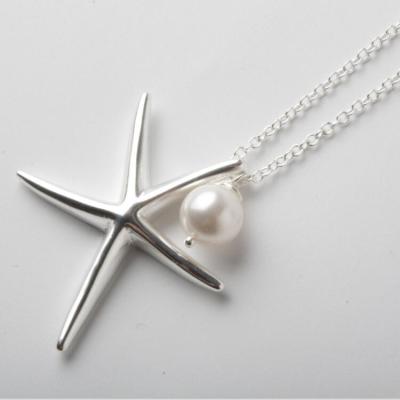 China High Quality Starfish Charms White Pearl Necklace Jewelry for sale