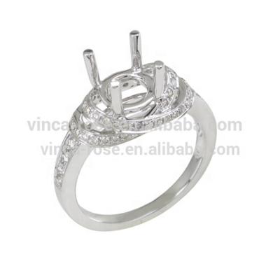 China Wedding Ring Stand Without Gemstone 925 Sterling Silver Engagement Ring Mounting Semi Empty Jewelry Stand for sale