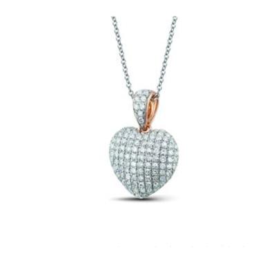 China FASHIONABLE Luxury Jewelry Diamond Ice Hop Hip Hop Charm Pure Sterling Silver Heart Pendant Chain With Zircon for sale