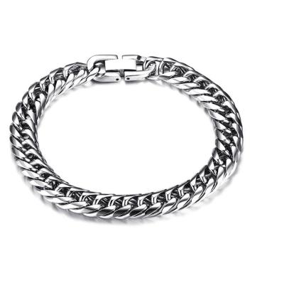 China Stainless Steel 10mm Men Bracelet Cuban Link Hand-Chain for Daily Wear and Dropshipping for sale