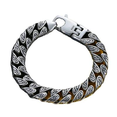 China Colorful Tang Grass Bracelet in 925 Silver for Men Hip Hop Street Fashion Ethnic Style for sale