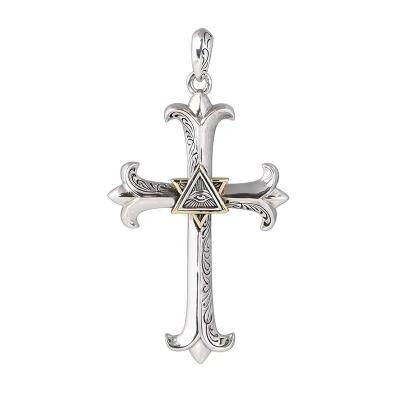 China Men's and Women's Eye of God Cross Pendant in High Fashion S925 Silver with Diamond Shape for sale