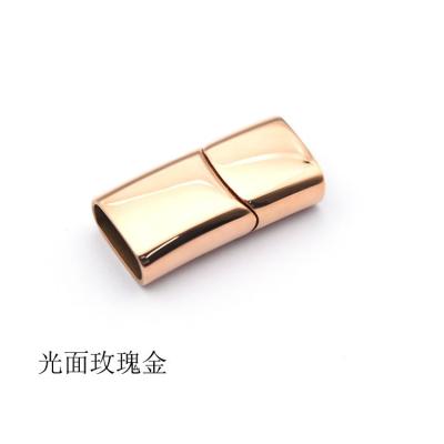 China Stainless Steel Magnet Buckle Flat Rectangular Design for Leather Cord Bracelet Safety for sale