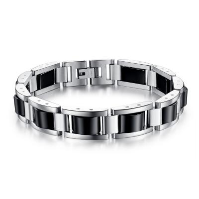 China Stylish Gold Plated Japanese and Korean Fashion Titanium Steel Magnet Men's Bracelet for sale