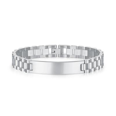 China European and American Simple CNC Inlay Titanium Steel Men's Bracelet Jewelry Type Bracelets for sale