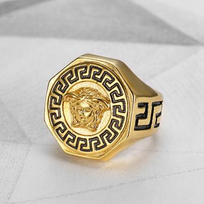 China Personality Punk Style Fashion Tide Ancient Greek Mythology Men's Ring for Anniversary for sale