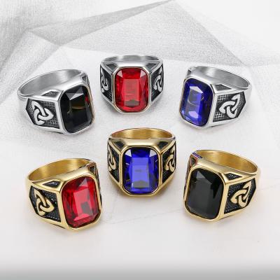 China Casting Inlay Technology Cool Personality Men's Ruby Ring for Trendy Hip-Hop Jewelry for sale