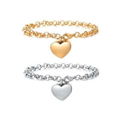 China Stainless Steel Round Pearl Chain Bracelet Heart-Shaped Open Memorial Ashes Bracelet for sale