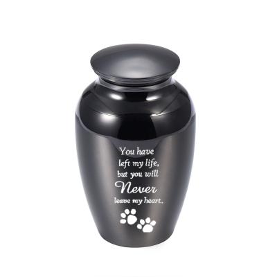 China 70x45mm Cremation Urn Jar with Engraved Dog Paw Design Made of Durable Aluminum Alloy for sale