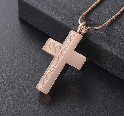 China Infinity Religious Cross Cremation Jewelry for Ashes Pendant Holder Urns for Pet/Human Memorial Women Men Necklace Unisex for sale