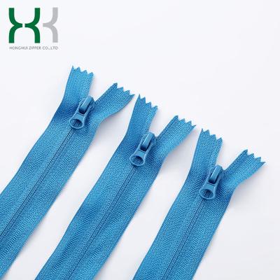 China Reverse 3# reverse nylon zipper in bulk, with logo customization for sale