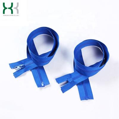 China Custom Plastic Auto Lock Color Fashion Open End Zipper For Clothes for sale