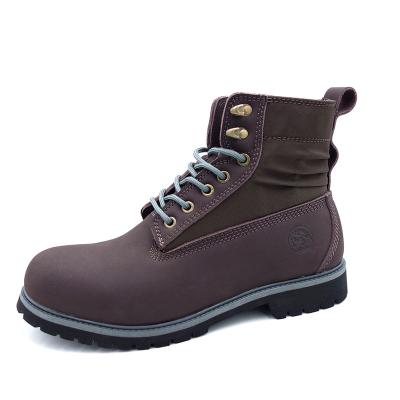 China Steel Toe Welted Goodyear Sole Leather Rubber Mid Cut Nubuck Steel Toe Cowhide Safety Shoes for sale