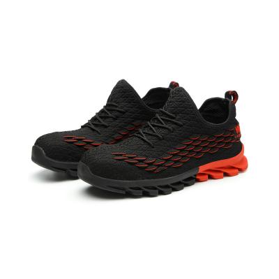 China High Quality Anti-static Steel Toe Cap Fly Knit Toe Mesh Rubber Based Glue Safety Shoes Lightweight Steel Toe for sale