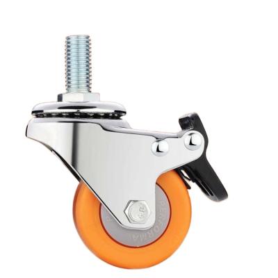 China 2inch Modern Strip Office Chair Orange Light Duty Furniture Caster for sale