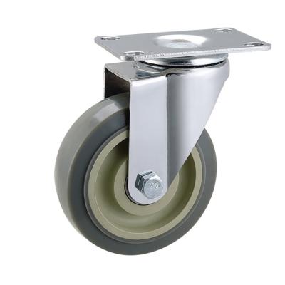 China swivel & Rigid 3 Inch 4 Inch 5 Inch Industrial Heavy Duty Gray TPR Soft Swivel Caster for sale