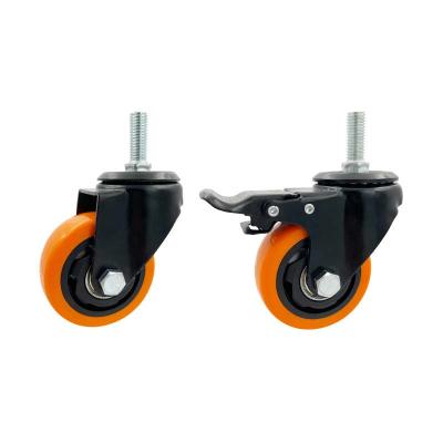 China swivel & 75mm 100mm 125mm Orange PVC Rigid Swivel Hand Trolley Caster Wheel for sale