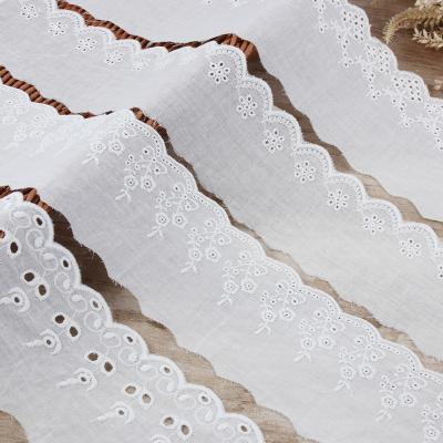 China Viable Wholesale New Design Decorate Embroidered Milk White Tulle Lace Silk Loose Trimmings for sale