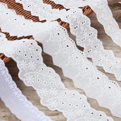 China Sustainable Fashion Embroidered Milk Silk Lace Trim Garment White Soft Lace Trim For Clothing for sale