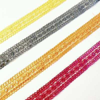 China 2023 viable high quality sequins of the latest embroidery multiple colors lace up material trim for sale