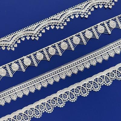 China White Bridal Lace Trim Tulle Wedding Dress Sequin Embroidery Luxury Viable Border 2023 for sale