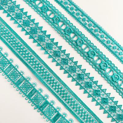 China 2023 viable 100% polyester sequins decorate lace trim water solubility color lace trim ribbon for sale