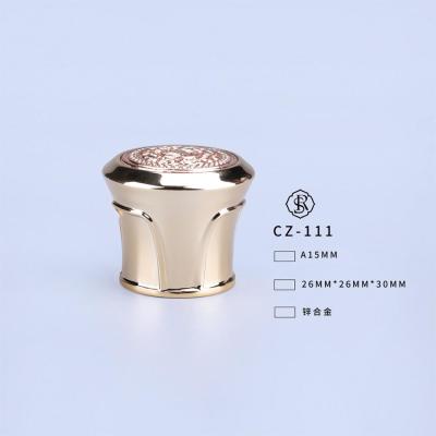 China Non-refillable capsule zamac perfume cap china gold supplier with black top for sale