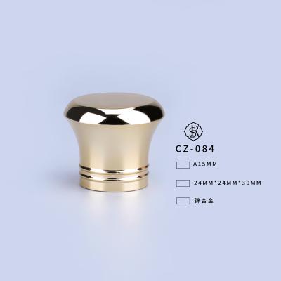 China Cap 15mm perfume cap non refillable zamac cylindricla golden neck for sale