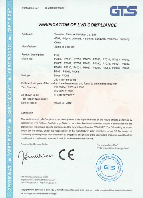 CE - Wenzhou Elendax Electrical Co., Ltd.