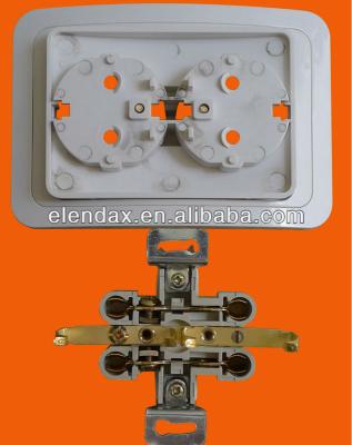 China European Style Commercial Flush Mounting Double Socket Outlet With Ground for sale