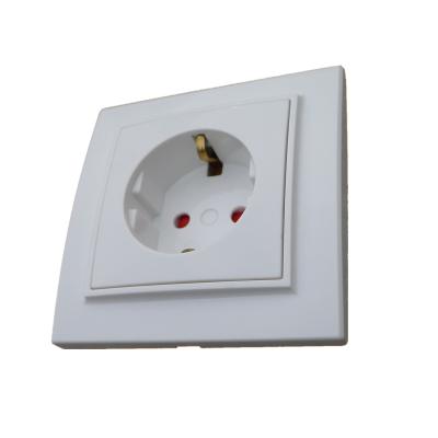 China Residential building ABS russian electrical copper schuko wall socket for sale