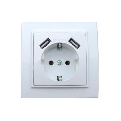 China Residential Construction Wall Socket EU USB Electrical Outlet for sale